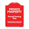 Signmission Private Property Permit Parking Violators Towed Away Owner Expense Alum, 18" L, 24" H, RW-1824-9774 A-DES-RW-1824-9774 - alternate 1